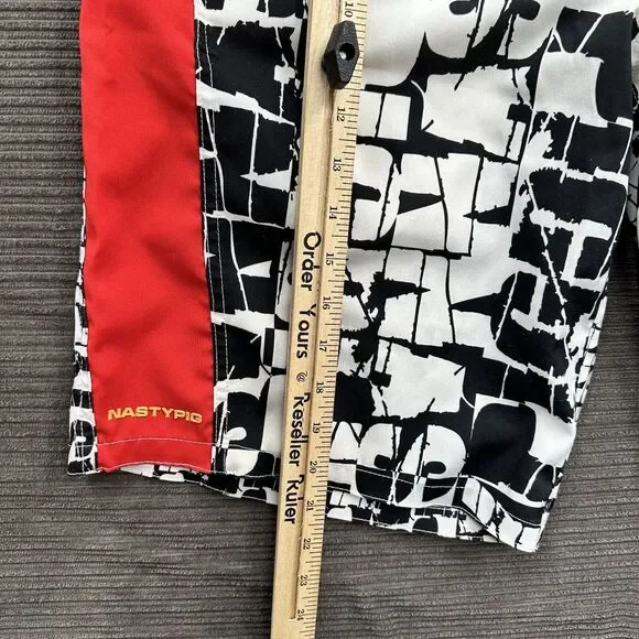 Nasty Pig Board Shorts Men 32 Red Black Polyester Beach Swimming Outdoors. - Picture 5 of 8